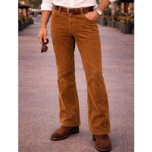 Vintage Wrangler Rapid Transit Corduroy Pants Brown High Waist Flare 70s 28 x 29